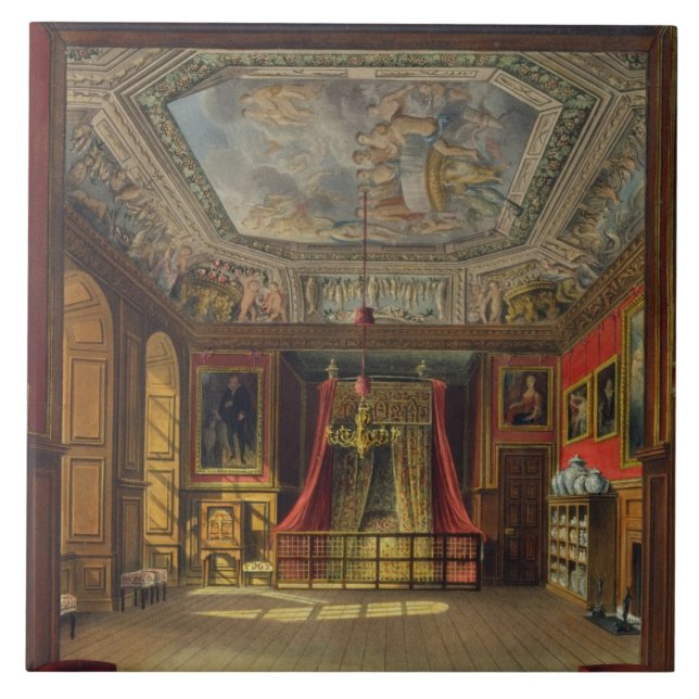 Queen Anne's Bed, Windsor Castle, from 'Royal Resi Tile (Front)