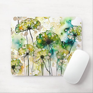 Queen Anne's Lace and Bubbles Abstract Mouse Mat