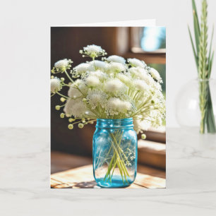 Queen Anne's Lace Bouquet Birthday Card
