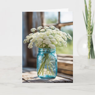 Queen Anne's Lace Bouquet Sympathy Card