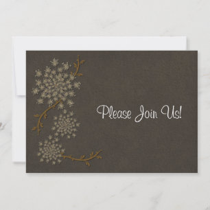 Queen Anne's Lace Brown Wedding Invitation