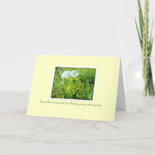 Queen Anne's Lace & Cow Parsnip Card on Yellow