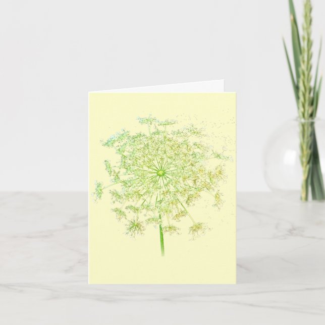 Queen Annes Lace Floral on Yellow Note Cards (Front)
