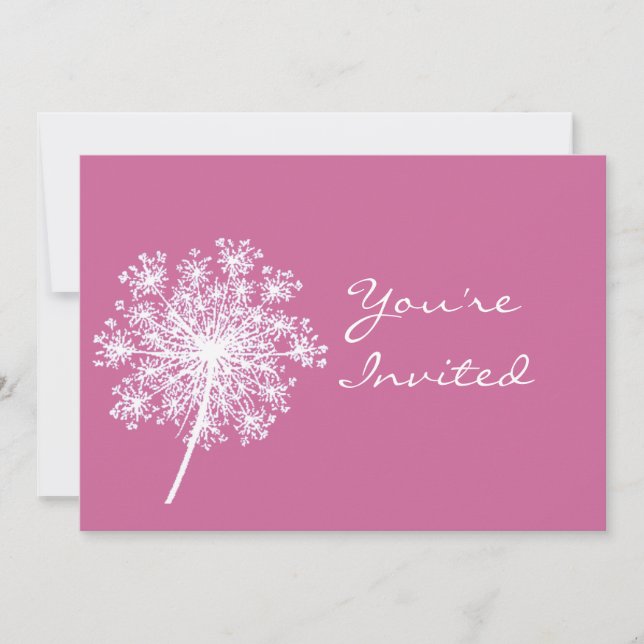 Queen Anne's Lace  Flower Girl's  Birthday Party Invitation (Front)