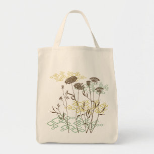 Queen Anne's Lace In White Breeze Grocery Tote Bag