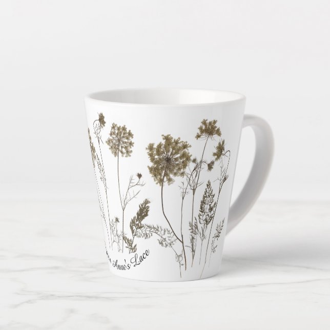 Queen Anne's Lace on a Small Latte Mug (Right Angle)