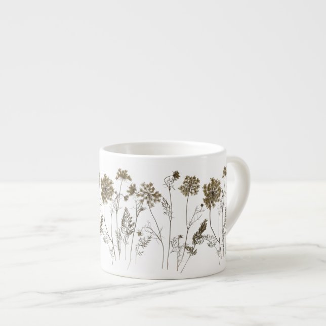 Queen Anne's Lace on an Espresso Mug (Front Right)