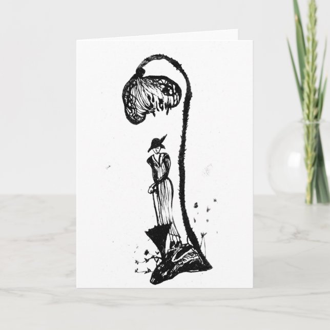 Queen Anne's Lace Parasol Greeting Card (Front)