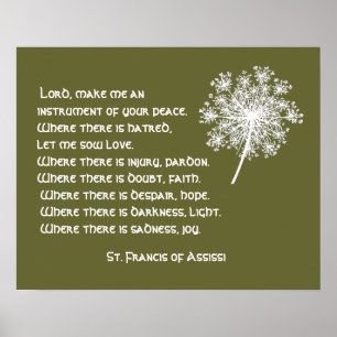 Queen Anne's Lace St. Francis Assissi Prayer Poster