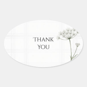 Queen Annes Lace Tartan Wedding Thank You Sticker