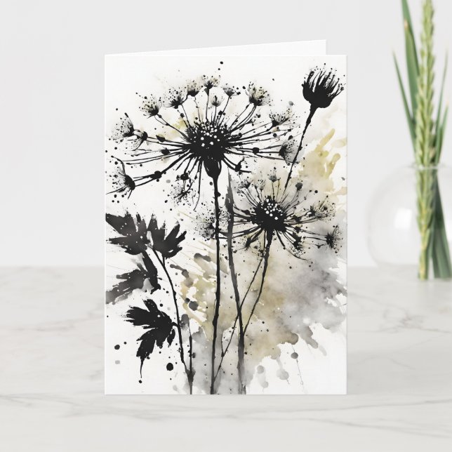 Queen Anne's Lace - Watercolor flowers Card (Front)