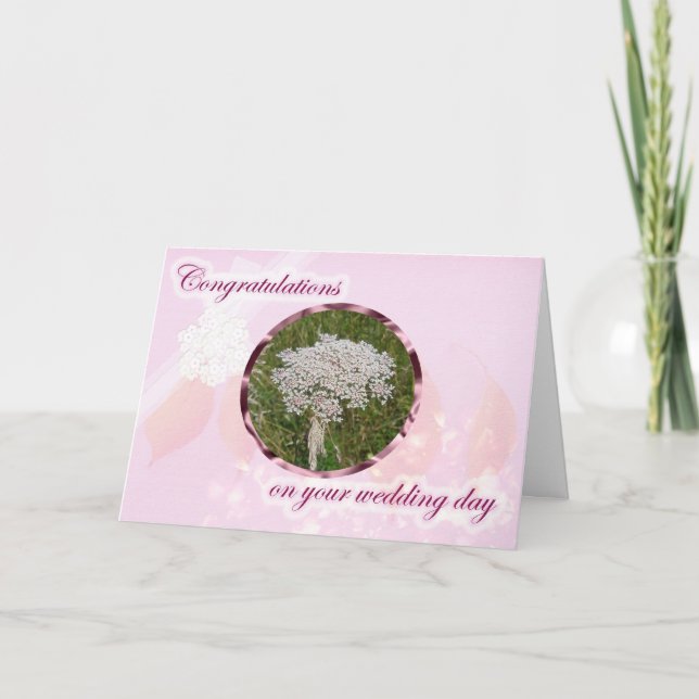Queen Anne's Lace Wedding Congratulations Card (Front)