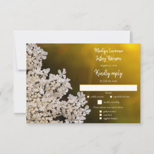 Queen Anne's lace wildflower country wedding RSVP Card