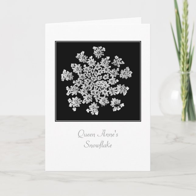 'Queen Anne's Snowflake' Blank Greeting Card (Front)