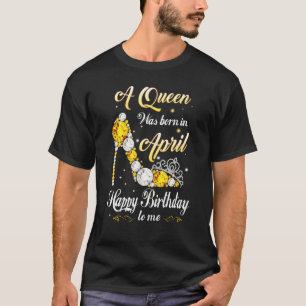 Queen April Cute Birthday Party Women Diamond High T-Shirt