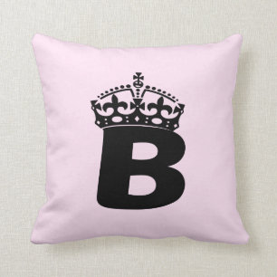 Queen B black logo Cushion