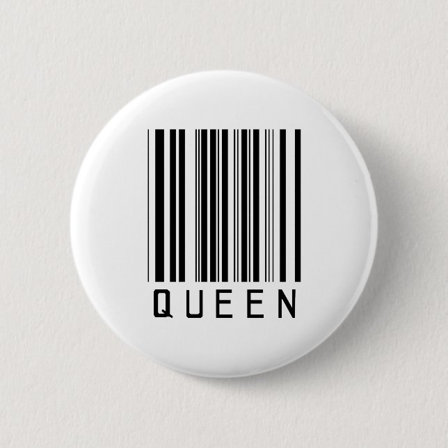 Queen Bar Code 6 Cm Round Badge (Front)