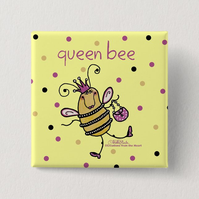 Queen Bee 15 Cm Square Badge (Front)