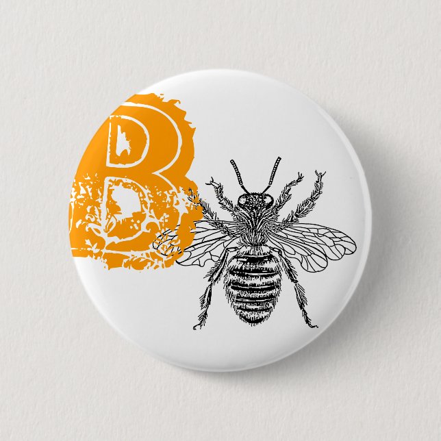Queen Bee 6 Cm Round Badge (Front)