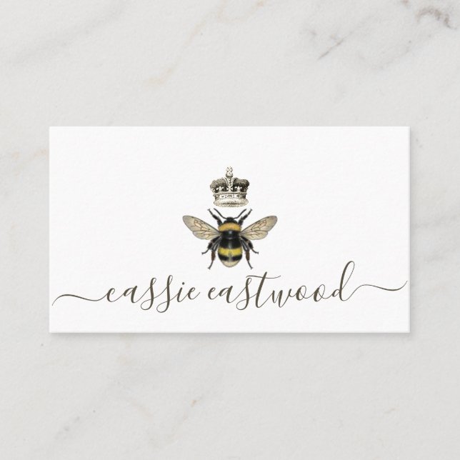 Queen Bee And Crown Calling Card (Front)
