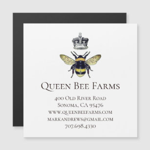 Queen Bee And Crown Farm Or Apiary Magnetic Card