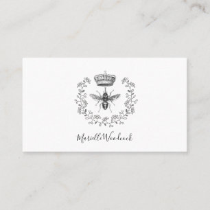 Queen Bee And Crown Laurel Logo Business Card