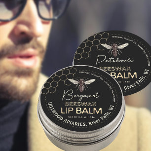 Queen Bee Beeswax Lip Balm Label Honeycomb