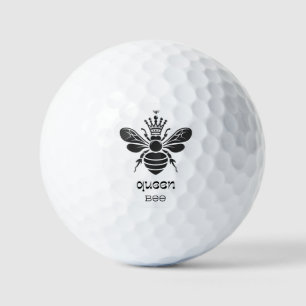 "Queen Bee" Black and White Golf Balls