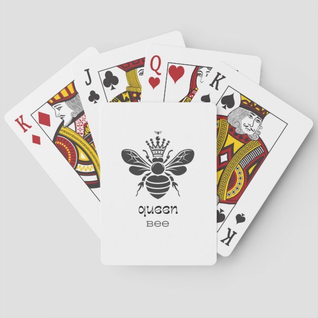 "Queen Bee" Black and White Playing Cards (Back)