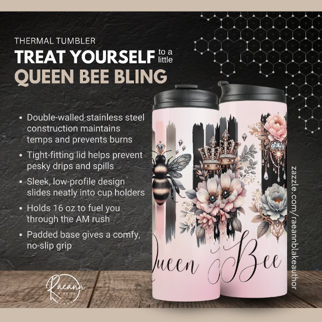 Queen Bee Bling Thermal Tumbler (Creator Uploaded)