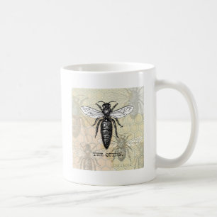 Queen Bee Bug Insect Antique Illustration Coffee Mug