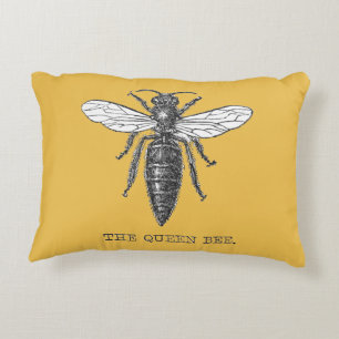 Queen Bee Bug Insect Antique Illustration Decorative Cushion