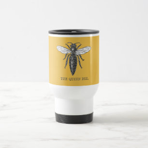 Queen Bee Bug Insect Antique Illustration Travel Mug