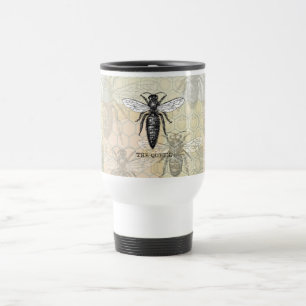 Queen Bee Bug Insect Antique Illustration Travel Mug