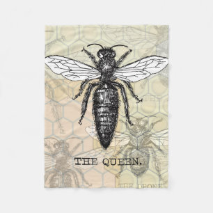 Queen Bee Bug Insect Bees Illustration Fleece Blanket