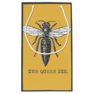 Queen Bee Bug Insect Bees Illustration Small Gift Bag