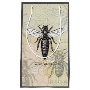 Queen Bee Bug Insect Bees Illustration Small Gift Bag