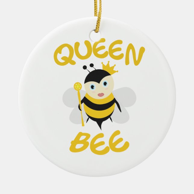 Queen Bee Ceramic Tree Decoration (Front)