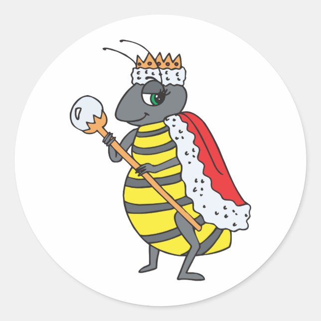 Queen Bee Classic Round Sticker (Front)