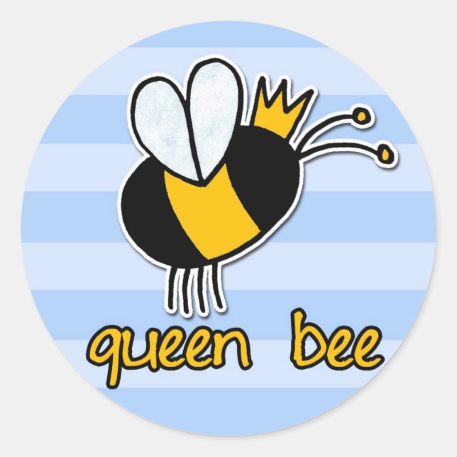 queen bee classic round sticker (Front)