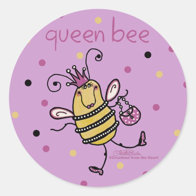 Queen Bee Classic Round Sticker (Front)