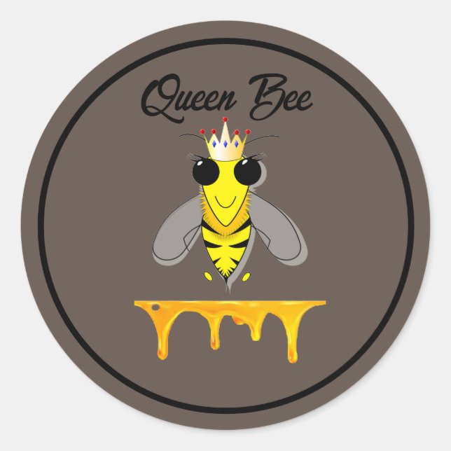 Queen Bee  Classic Round Sticker (Front)