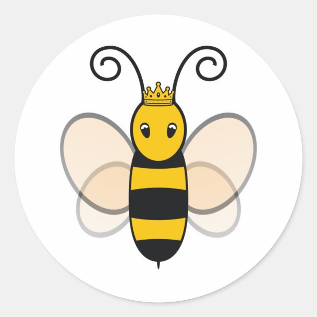 Queen Bee Classic Round Sticker (Front)