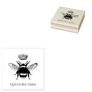 Queen Bee Crown Farm Or Apiary Rubber Stamp