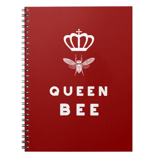 Queen Bee. Crown. Funny Cute Sayings. Notebook (Front)