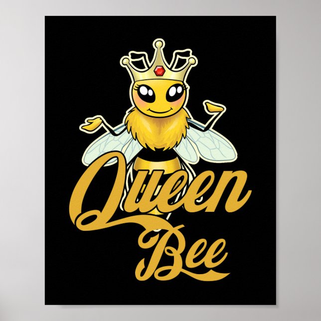 Queen Bee Crown Honey Bee Hive Gift Poster (Front)