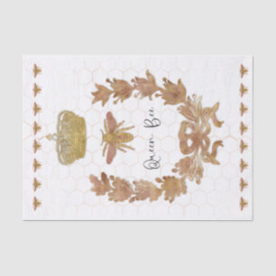 Queen Bee Crown Royal Rose Gold Girl Decoupage Tissue Paper