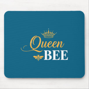 Queen bee crown script feminine nature insect love mouse mat