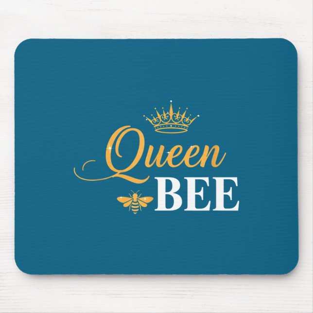 Queen bee crown script feminine nature insect love mouse mat (Front)