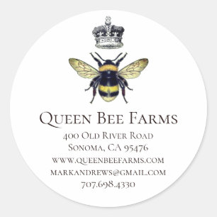 Queen Bee Crown White Labels